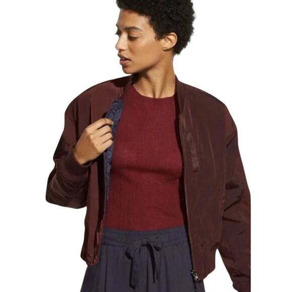 Vince Jackets & Blazers - Vince Reversible Bomber Jacket Maroon Navy Blue Size Medium